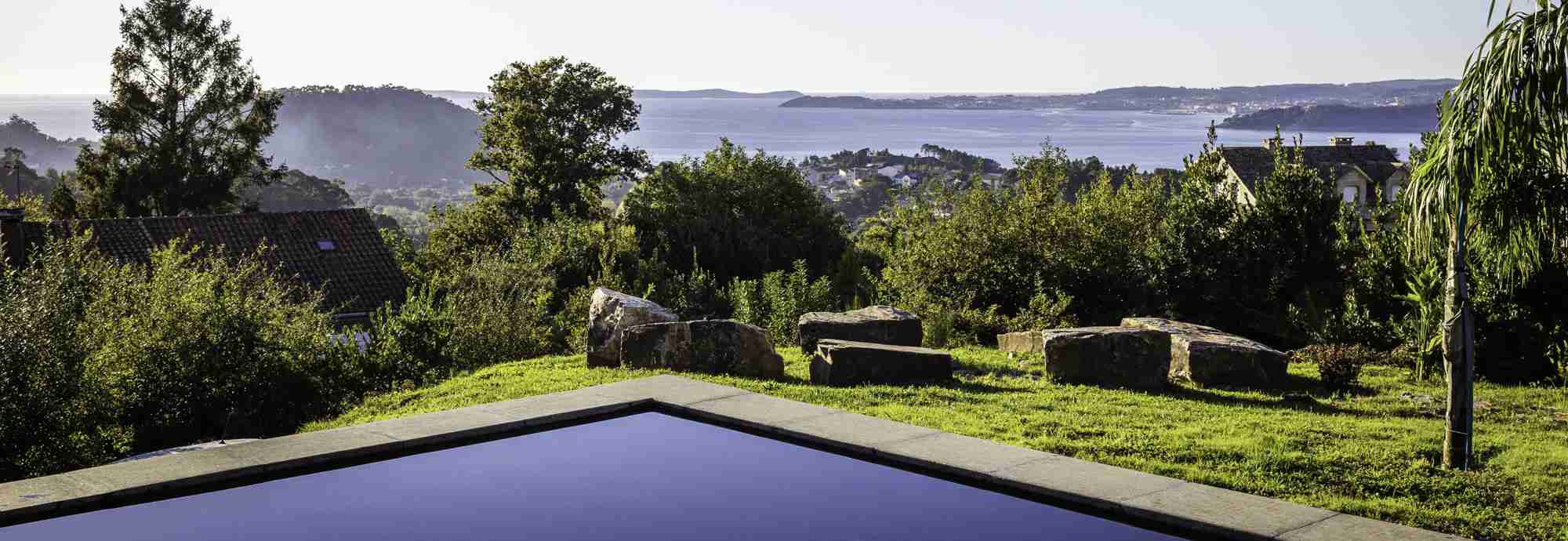Contemporary Granite Villa with Heated Pool and Sea Views, Galicia